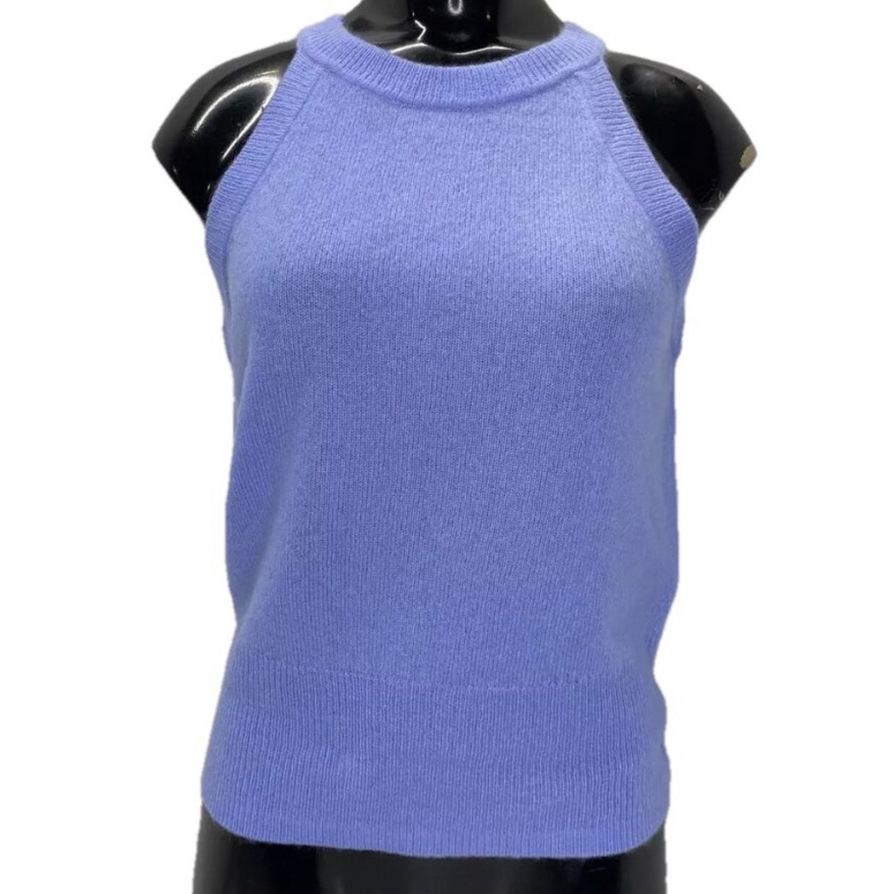 NEW VERONICA BEARD Tank Sweater Hydrangea Blue Size S Myrick Cashmere Sleeveless